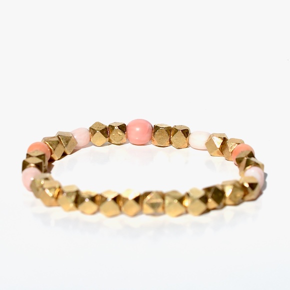 18k Vermeil Natural Coral Stretch Bracelet - Picture 4 of 4